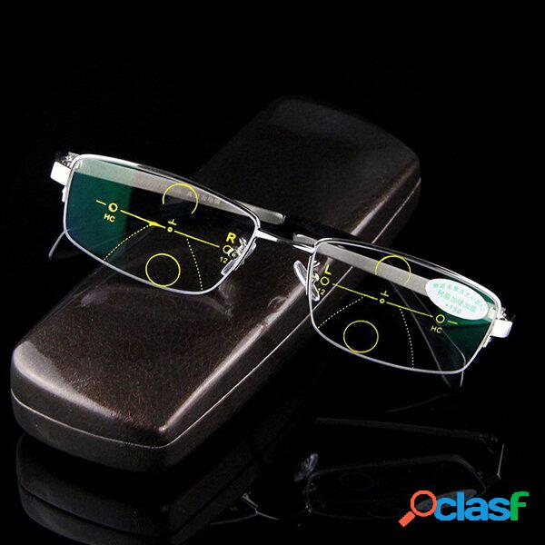 Leitura inteligente Óculos Anti UV Lente multifocal