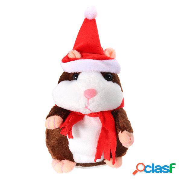 Linda Falando Hamster Brinquedo De Pelúcia De Natal Falar