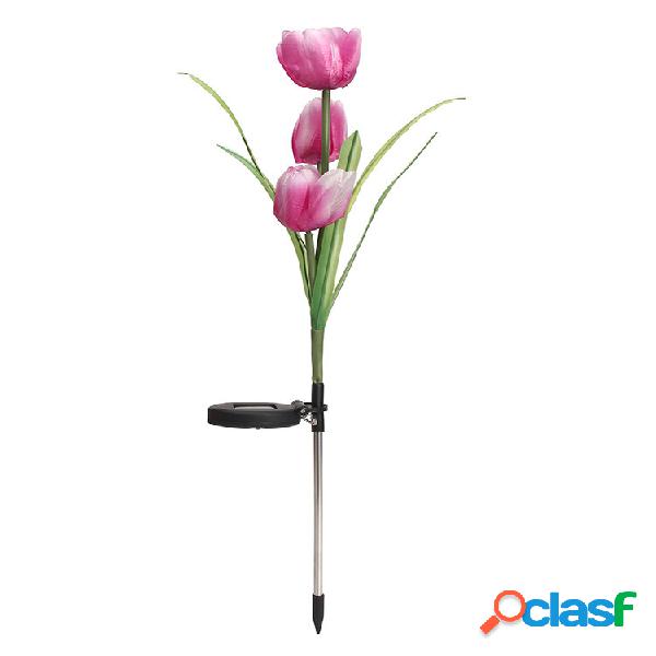 Lâmpada para jardim de flores em forma de tulipa de energia