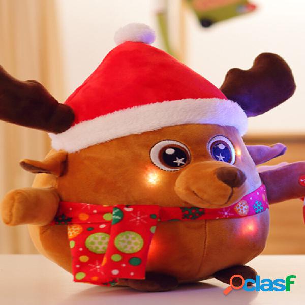 Luminous Music Santa Claus Elk Boneca Presentes de Natal