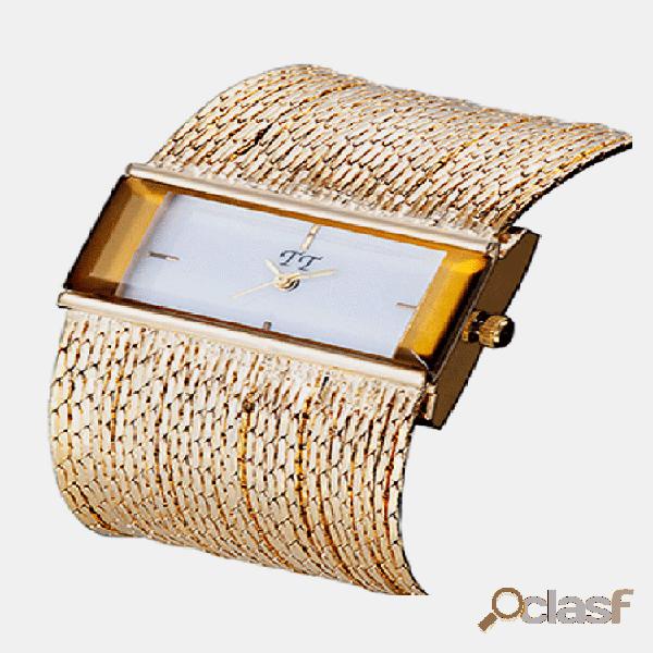 Luxo Business Womens Watch Retângulo Caso Pulseiras