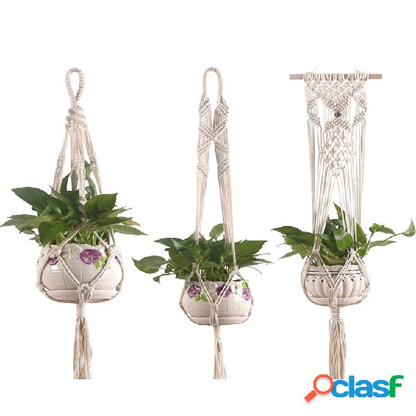 Macrame Planta Cabides artesanais Suspensão de parede