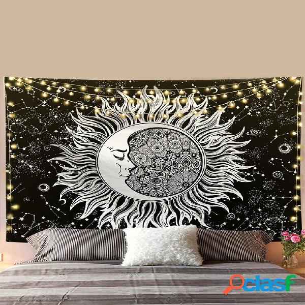 Mandala Sol Lua Padrão Tapeçaria Tapeçaria Tapeçaria