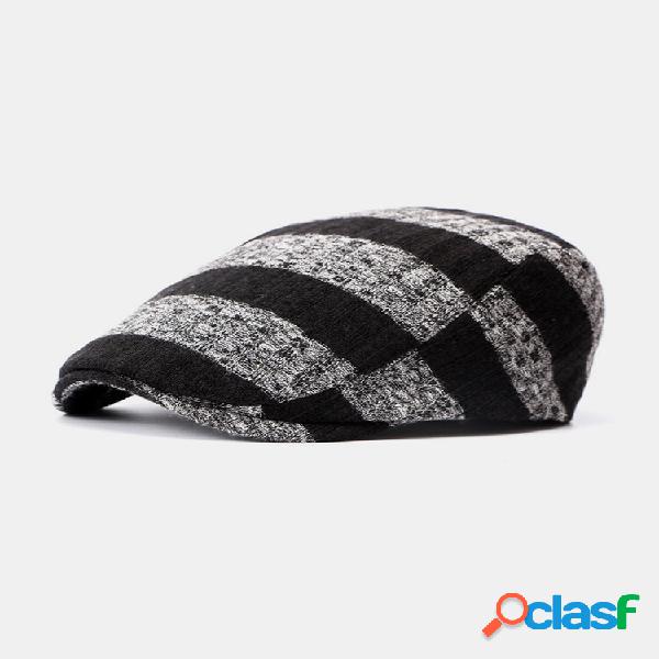 Men Algodão Stripes Padrão Sunvisor Casual Fashion Forward