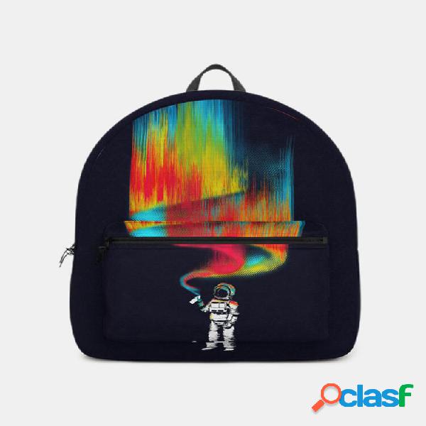 Mochila Mens Cotton Astronaut Colorful Planet Print Space