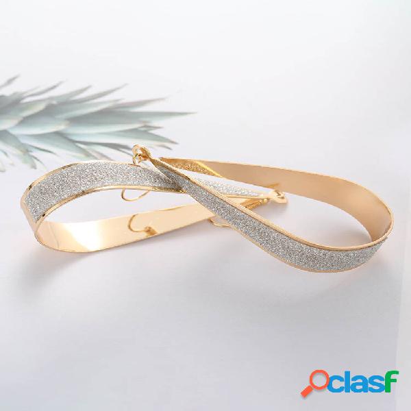 Moda Orelha Gota Brincos Dull Polish Hollow Gota de Ouro
