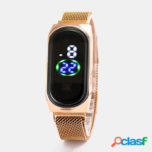 Moda Simples Homens Mulher LED Digital Watch Luminoso Sensor