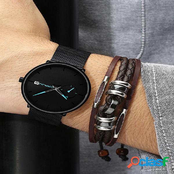 Moda masculina de quartzo Watch mostrador simples colorido