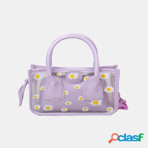 Mulheres 2 peças Tas Selempang Motivo Bunga Daisy Bahan Pvc