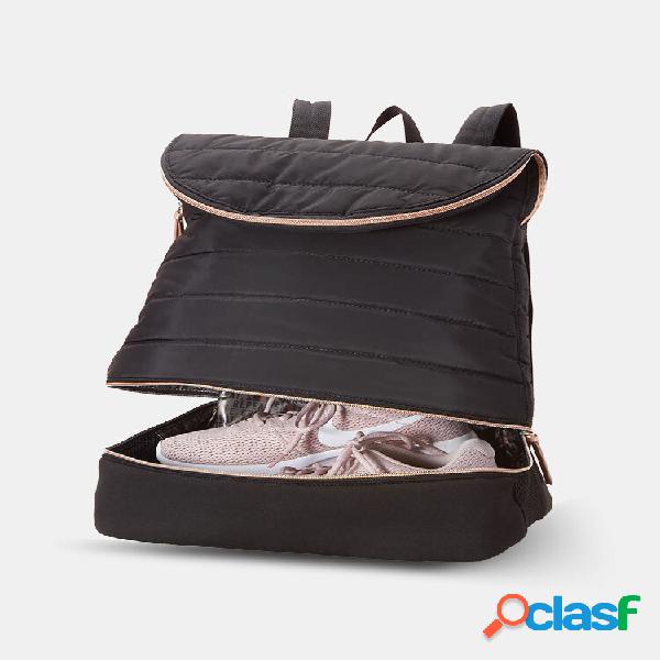 Mulheres Sport Nylon Sapatos Pretos Yoga Suporte Mochila