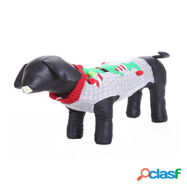 Natal Palhaço Animal de Estimação Cachorro Roupas Bola de