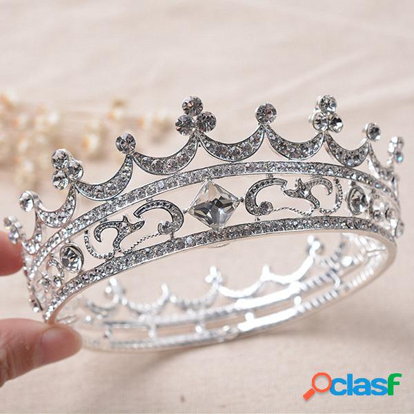 Noiva Rhinestone Cristal Crown Tiara Cabeça Jóias Princesa