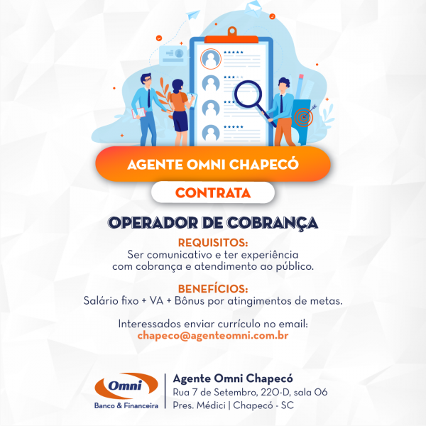 OPERADOR DE COBRANÇA - OMNI Banco & Financeira