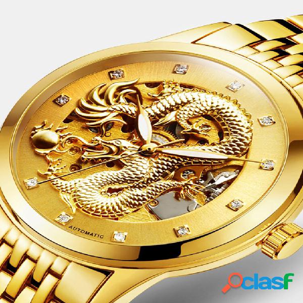 POLOBOSS Relógio Mecânico Automático de Titânio Strass