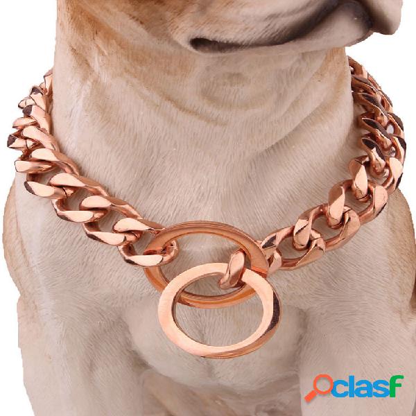 Pet Cachorro Coleira Corrente de Aço Inoxidável Link Choke