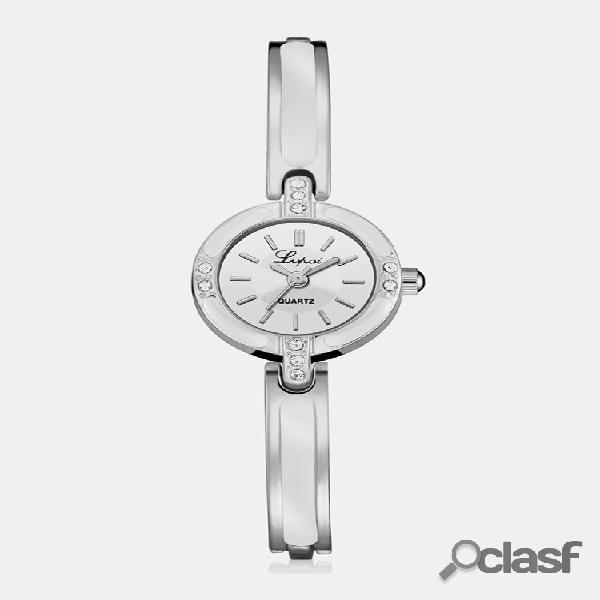 Pulseira feminina de diamante de cristal Watch Quartzo