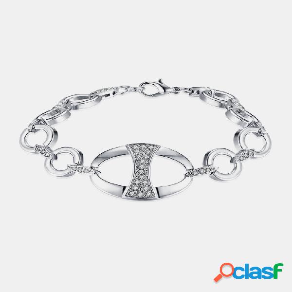 Pulseira simples INALIS pulseira feminina de strass oval oco