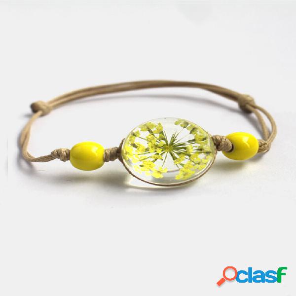 Pulseiras de manguito vintage babysbreath Sakura flor seca