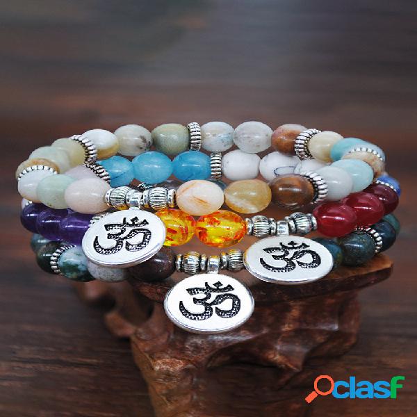 Pulseiras de pedra natural para casais em ágata mista feito