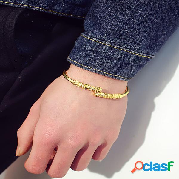 Pulseiras vintage unissex Golden Cudgel pulseiras punk prata