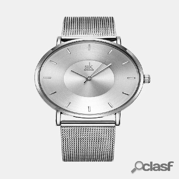 Relógio de pulso SK Fashion Quartz com mostrador redondo e