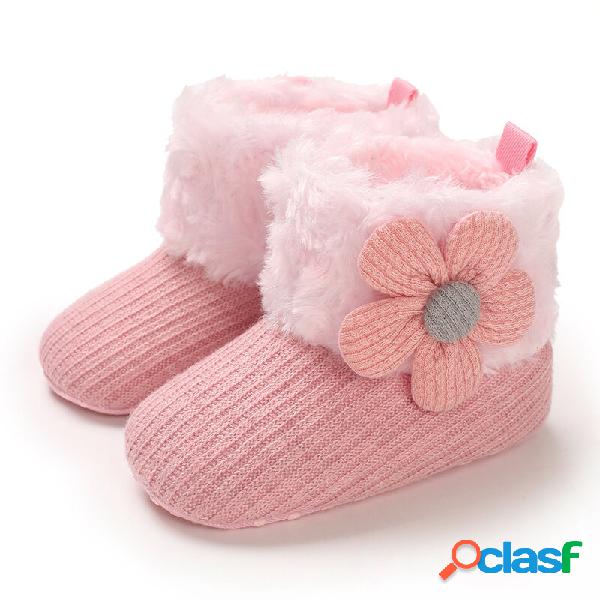 Sapatos de criança de bebê fofos apliques de malha