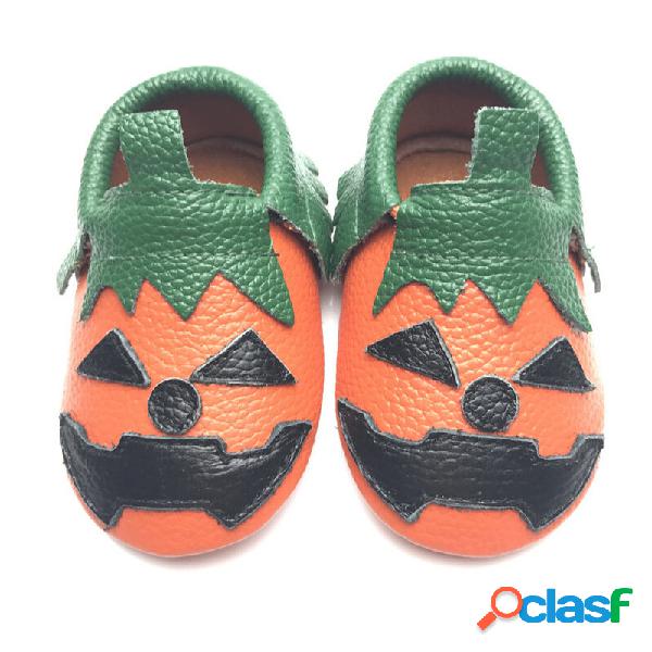 Sapatos infantis unissex para crianças com abóbora de