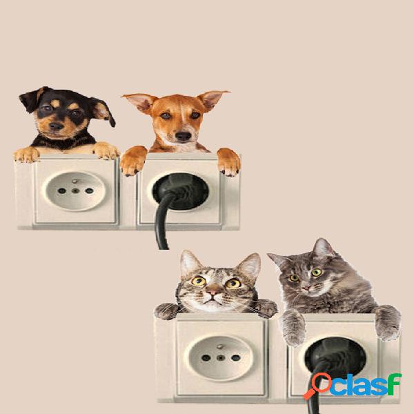 Small Cat Dog Switch Paste Room Bedroom pode remover Cartoon