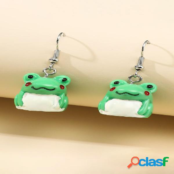 Sweet Plastic Alloy Cute Mini Stereo Green Frog-shape