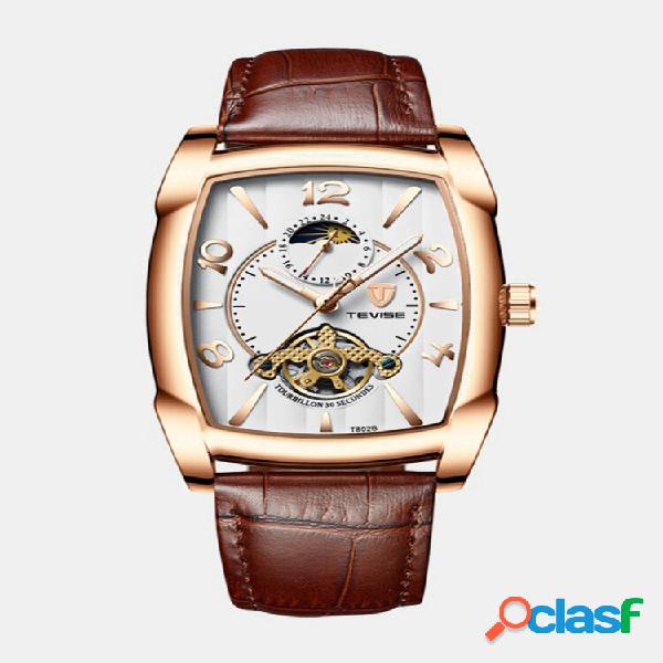 T802B Business Style Men Wrist Watch Moonphase Date Display