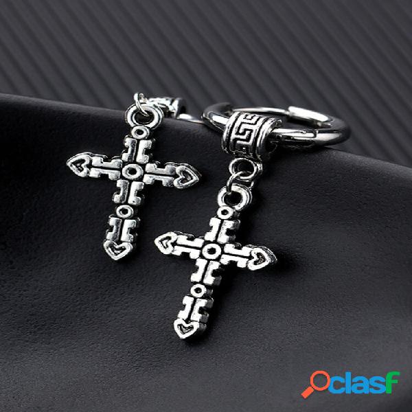 Titanium Steel Personalized Mens Jesus Classic Cross Brincos