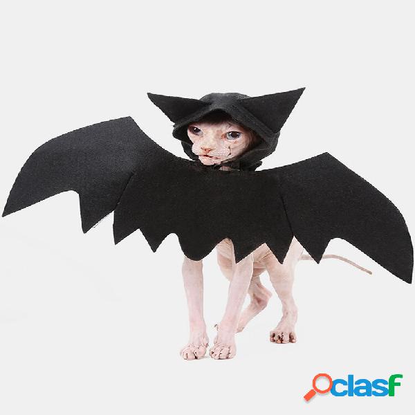 Traje com capuz para Halloween Pet Asas Preto Cool Filhote