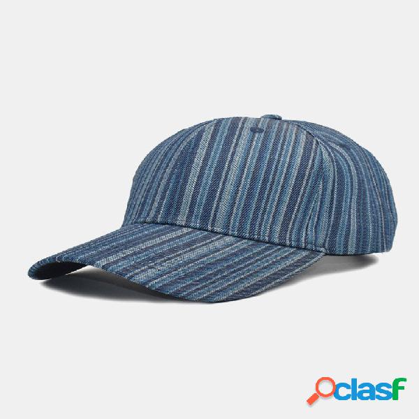Unissex Algodão Stripe Padrão Moda Simples Sunshade Bonés