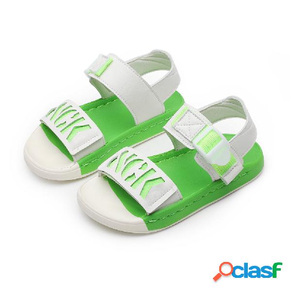 Unissex Kids Letter Padrão Comfy Soft Sandálias de sola