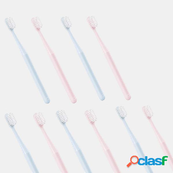 Xiaomi Mijia 10PCS escova de dentes Rosa azul manual ultra