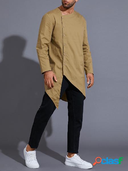 Homens Casual com decote em V Índia Kurta Plain Midi