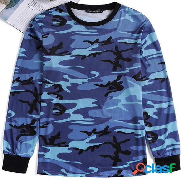 INCERUN Camiseta masculina outono inverno manga comprida