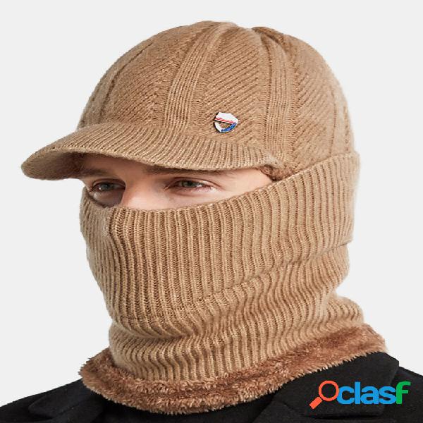 Masculino 2 PCS listrado Plus Veludo grosso inverno externo