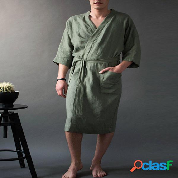 Roupão de banho masculino Leisure Knotted Wrap