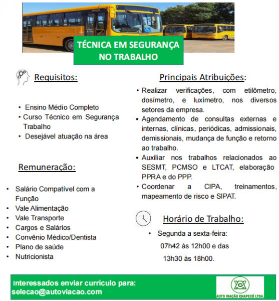 TÉCNICO EM SEGURANÇA DO TRABALHO