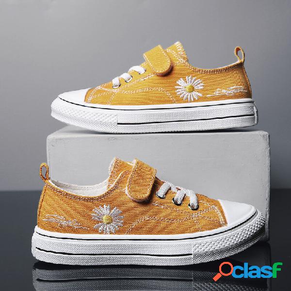 Unisex Kids Daisy Decor Confortável respirável Gancho Loop