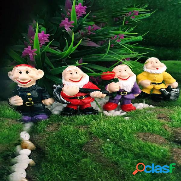 1 PC Mini Resina Jardim Gnomo Anão Musgo Micro-paisagem