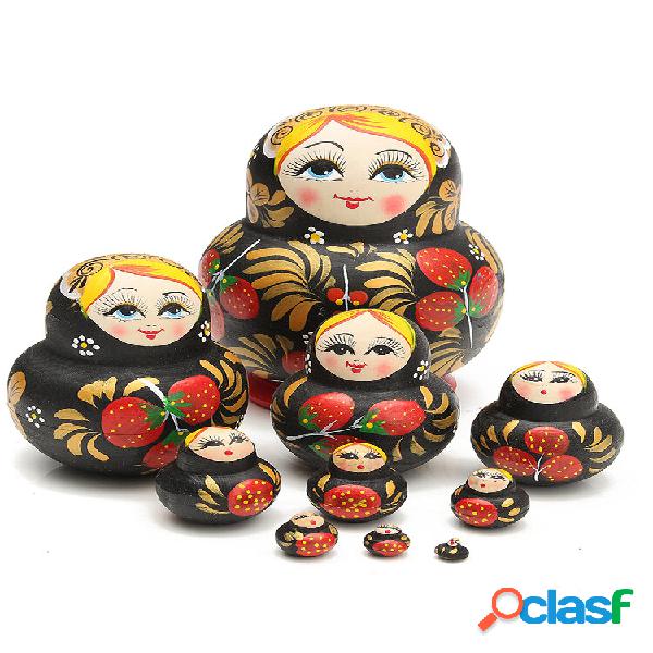 10 unidades Bonecas russas de morango bonitas brinquedos