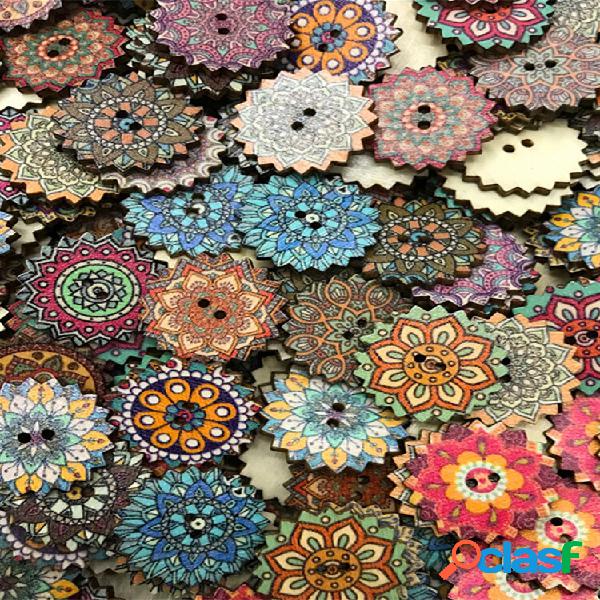 100 unidades Estilo Retro Sun Flower Bohemian Botões