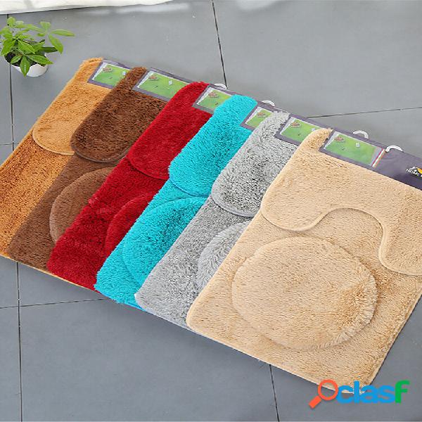 3 unidades / conjunto Conjunto de toalete de cor sólida de