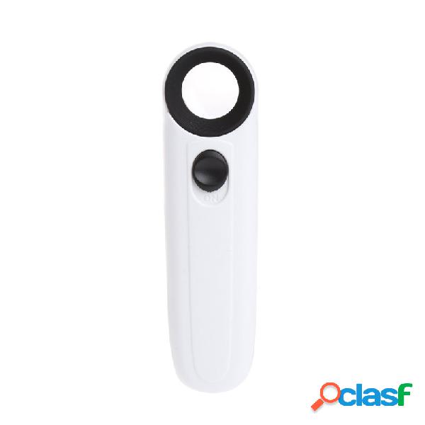 40X Handheld Magnifier Portátil LED Luz Identificação
