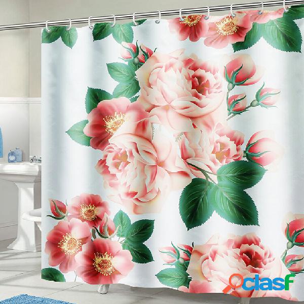 71 '' x 71 '' Long Peach Blossom Padrão cortina de chuveiro