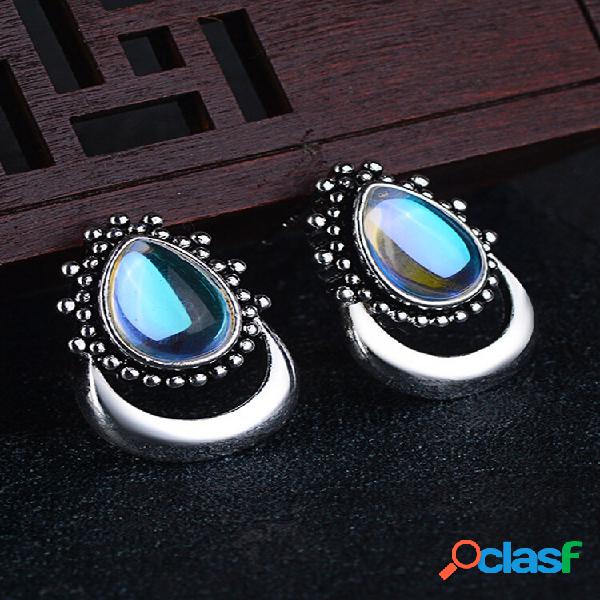 Alloy Vintage Moonstone Drop Pear Shape Brincos