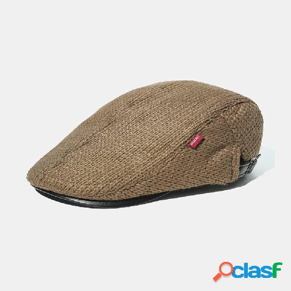 Boné de malha masculino Chapéu boné acolchoado quente