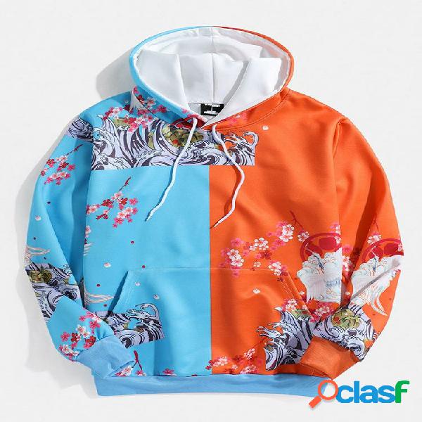 Casaco masculino com estampa floral em contraste de cores e